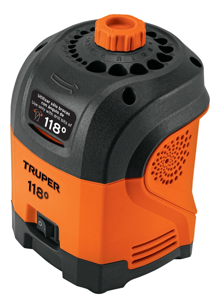 Afilador Eléctrico Para Brocas Con Punta 118° Color Naranja Truper Afb-118