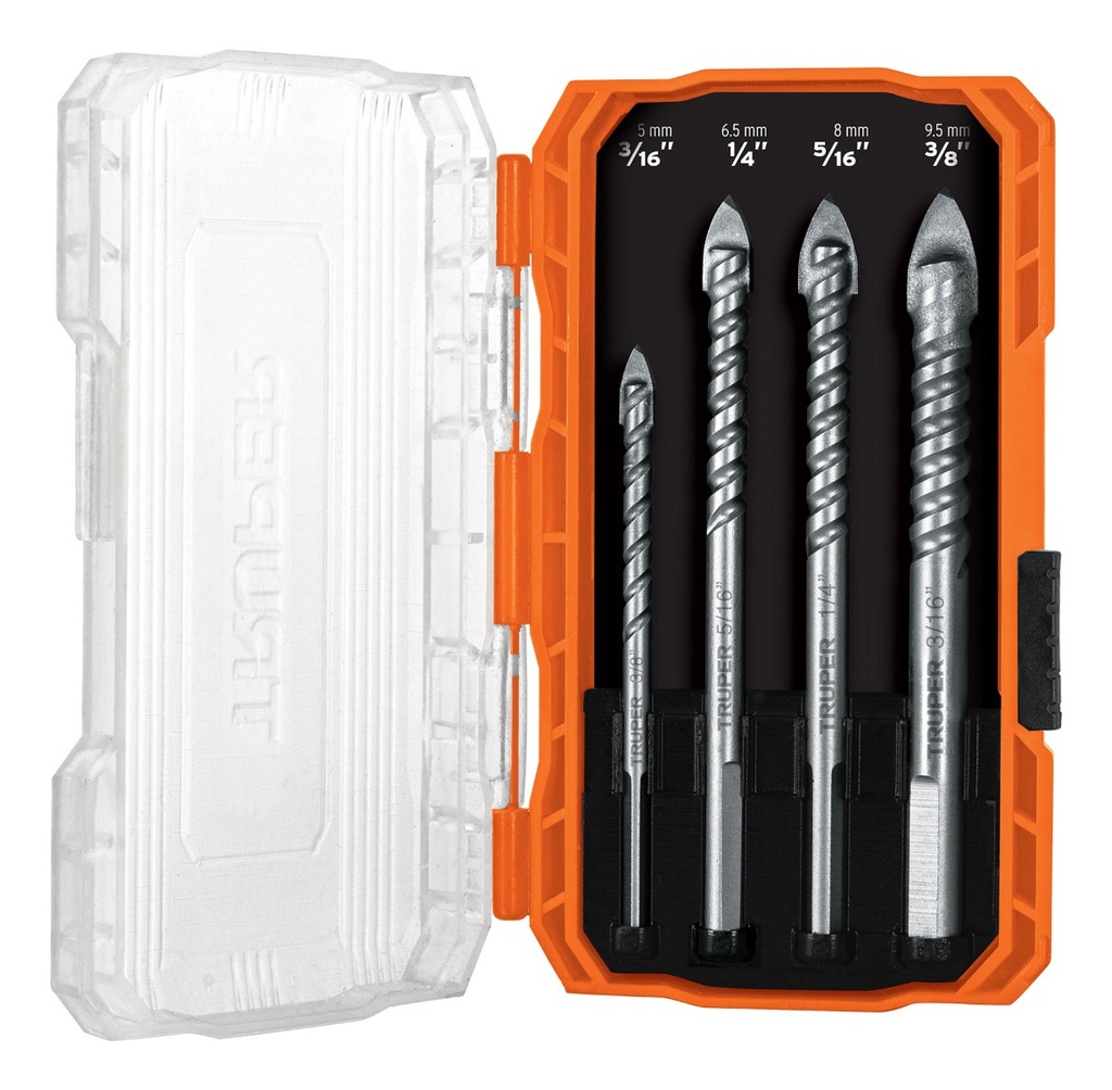 [TR-JBVI-4X] Juego De Brocas Para Vidrio Y Azulejo, 4 Pzas, Truper Expert Jbvi-4x