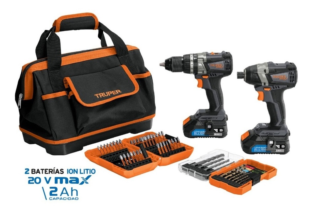 [TR-MAXCOM-20] Maleta Con Rotomartillo Y Destornillador Con Puntas Y Brocas Truper Maxcom-20