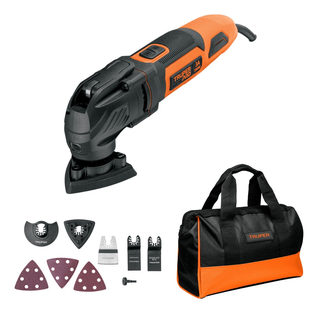 Multiherramienta Oscilante 350 W Truper Mulh-35a Con 10 Accesorios