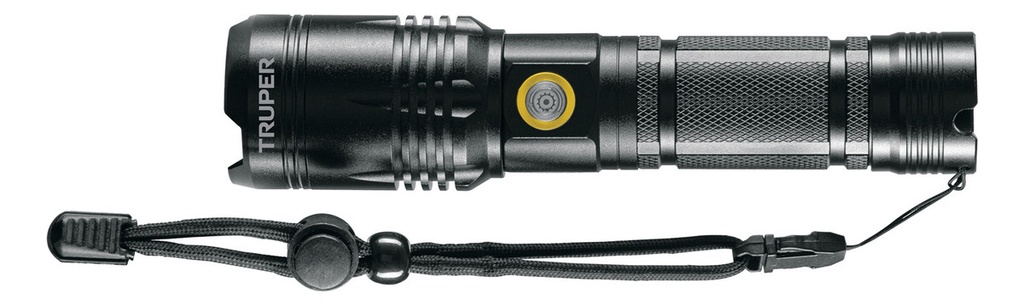 Linterna Led Recargable, De Aluminio 1200 Lm Truper Lira-1200 Linterna Negro