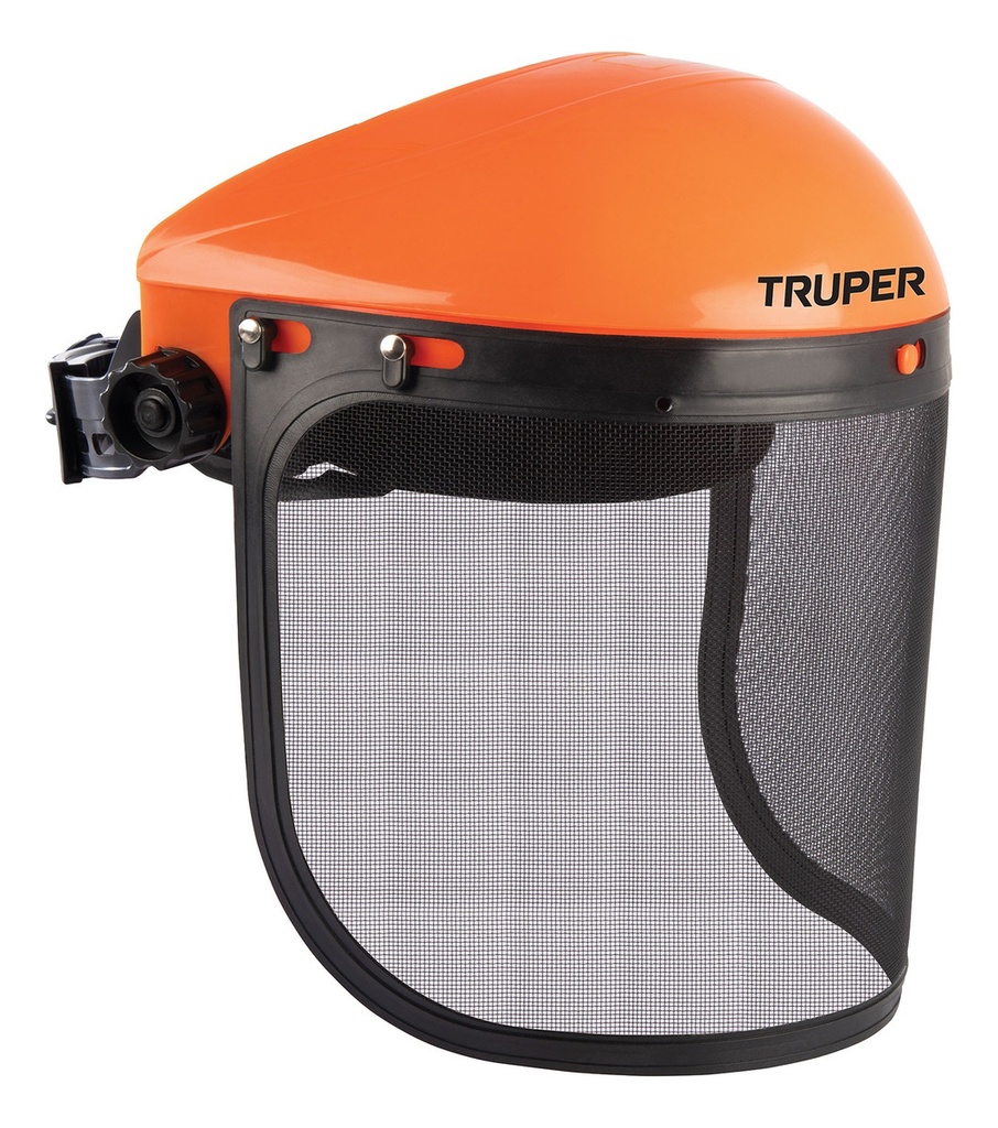 Careta Protector Facial De Malla, Color Negro/naranja Truper Pf-500m