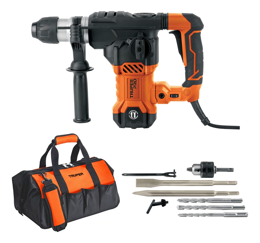 [TR-ROEL-60A] Rotomartillo Sds/destornillador 6 J, 1500w, Truper Roel-60a Naranja/negro 60