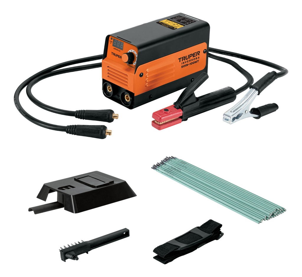 Mini Soldadora Inversora 100 A, 127 V Truper Soin-100mt Color Naranja