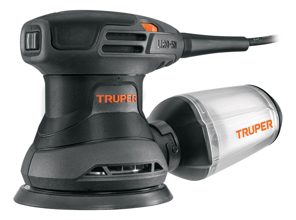 Lijadora Roto Orbital 5', 260 W 127 V 60 Hz Color Negro Truper Liro-5n2