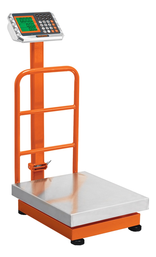 Báscula De Plataforma Inox Plegable 200 Kg Truper Bas-200pli Naranja