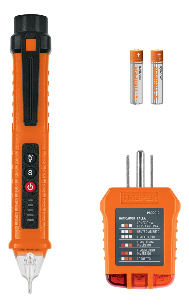 Kit De Probadores Sin Contacto + Tomacorriente Truper Provo-5k