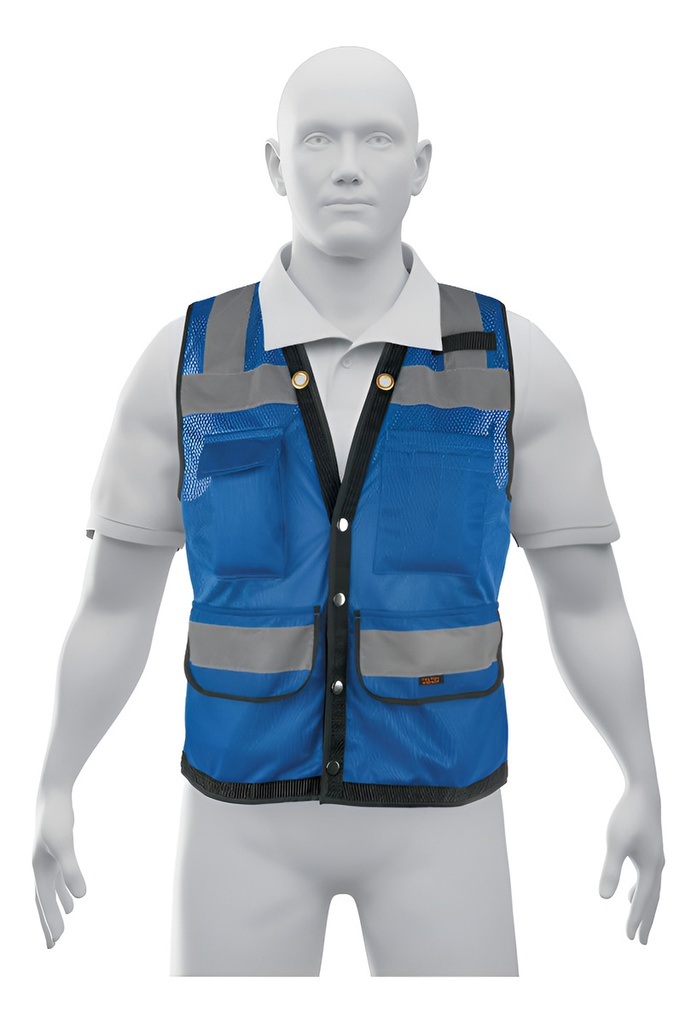 Chaleco De Seguridad Reforzado Grande Azul Truper Chs-800a-l Azul L