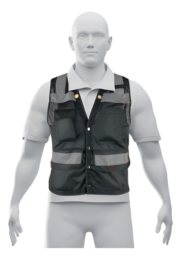 Chaleco Seguridad Reforzado Grande Negro Truper Chs-800ne-l Negro L