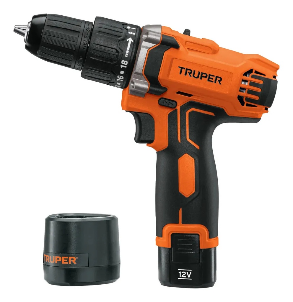 [TR-ROTI-12AC] Rotomartillo/destornillador 3/8 , 12v Con 1 Batería De 2ah Truper Roti-12ac Naranja 60 Hz