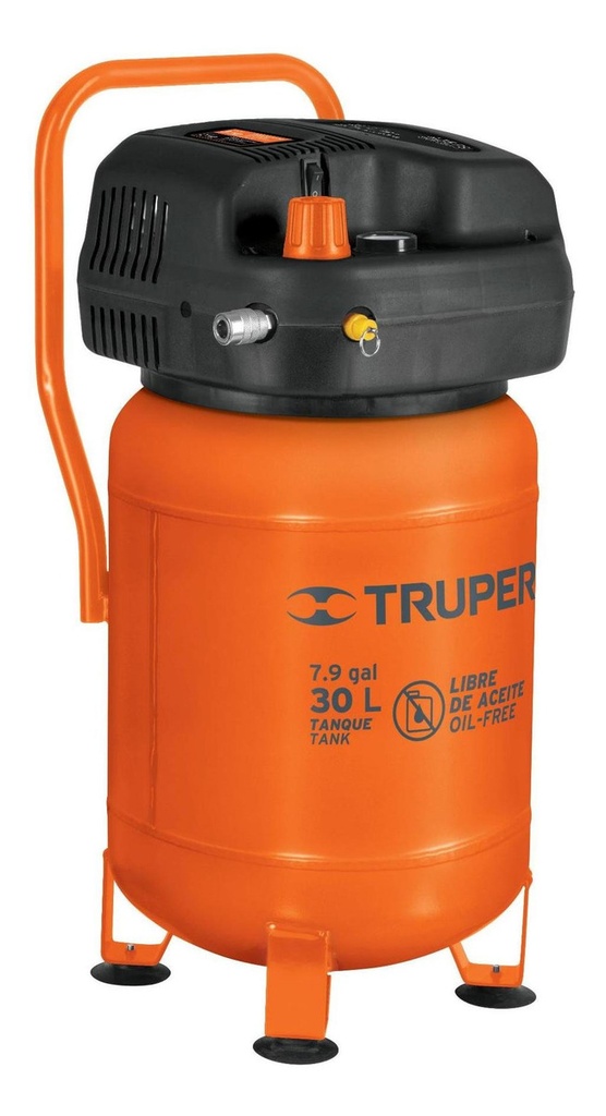 Compresor De Aire Libre De Aceite 30 L Truper Comp-30s Color Naranja Fase Eléctrica Monofásica Frecuencia 60 Hz