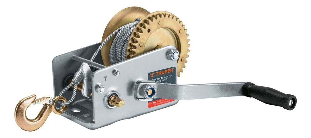 Malacate De Manivela 1100 Kg, Con Cable Truper Maw-91c