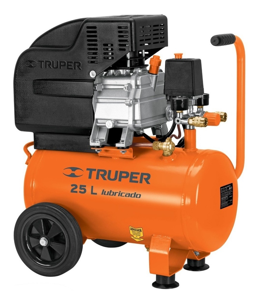 Compresor De Aire Eléctrico 25l Truper Comp-25lt 3 Hp Color Naranja Frecuencia 60 Hz Monofásica