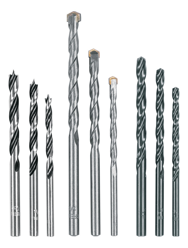 [TR-JBMX-9P] Juego de 9 Brocas Metal, Concreto y Madera Pretul Jbmx-9p