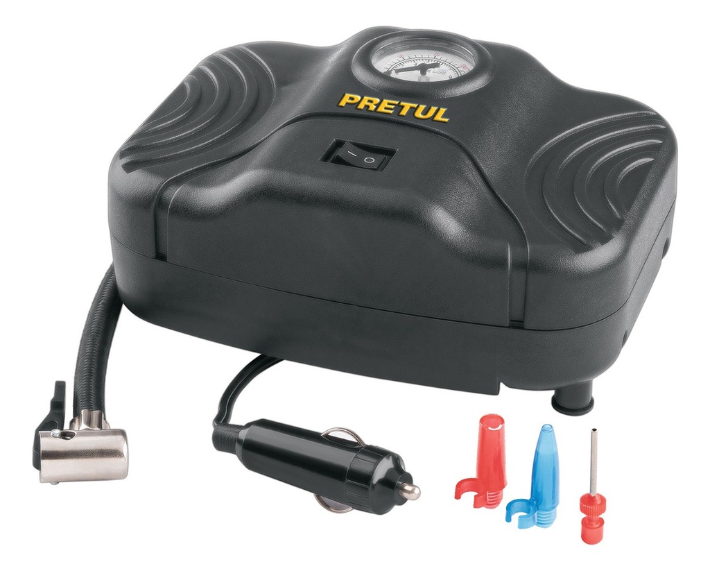 [TR-COMP-12P] Inflador Portátil Para Auto, 12 V, 150 Psi Pretul Comp-12p Negro 50 / 60 Hz Monofásica