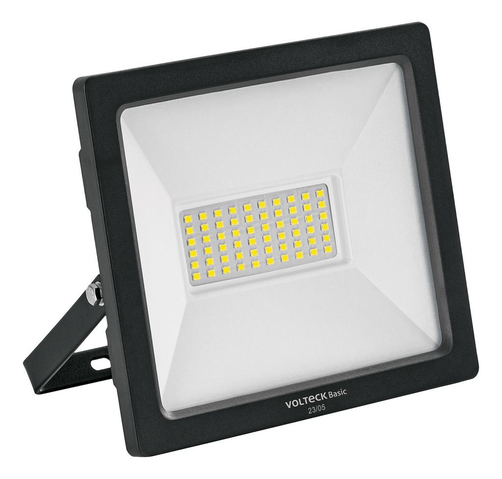 Reflector de LED Ultra Delgado 50 W Luz Blanca Brillante 6500 K, Negro Volteck