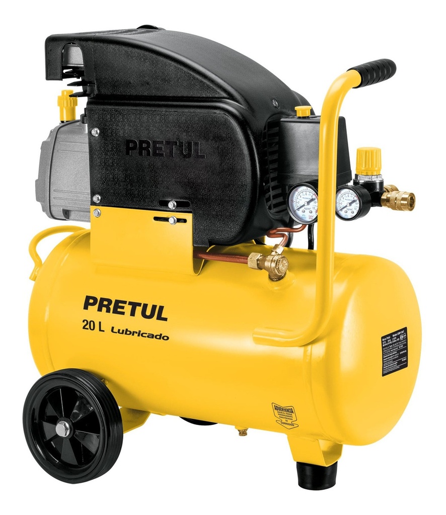 Compresor Aire Eléctrico 20 L, 2.5 Hp, 127 V Color Amarillo Frecuencia 60 Hz
