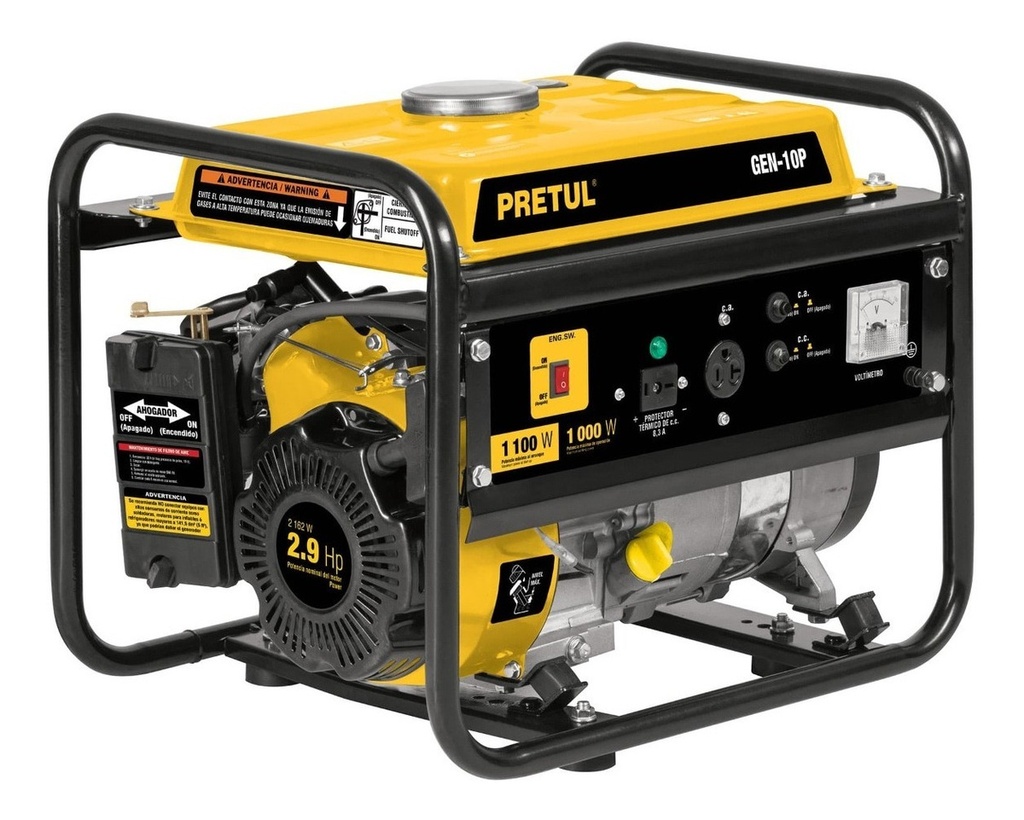 [TR-GEN-10P] Generador Portátil 1 Kw Monofásico Motor a Gasolina Pretul Gen-10p