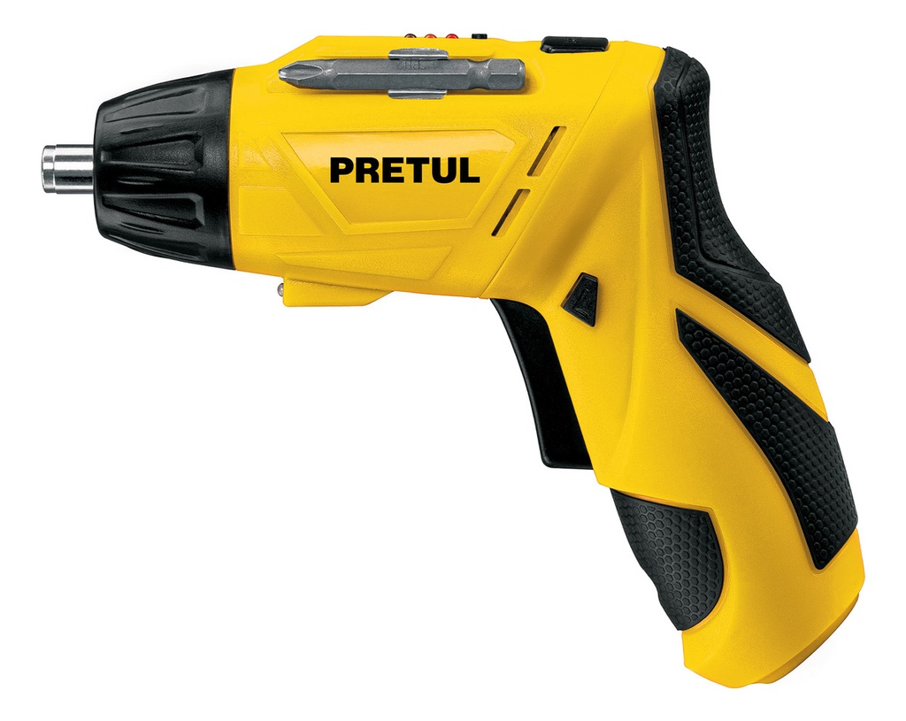 Destornillador Inalámbrico de Dos Posiciones Pretul Desi-36p2 Color Amarillo