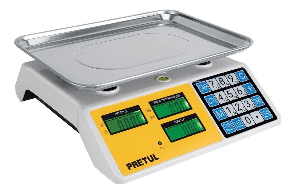 [TR-BASE-30P] Báscula Comercial Digital 30kg Multifunción Pretul Base-30p Color Amarillo