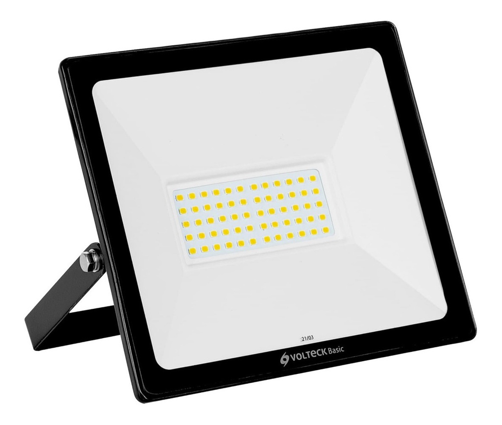 Reflector Ultra Delgado Led 50 W Volteck Ref-403lc Color De La Carcasa Negro Color De La Luz Led