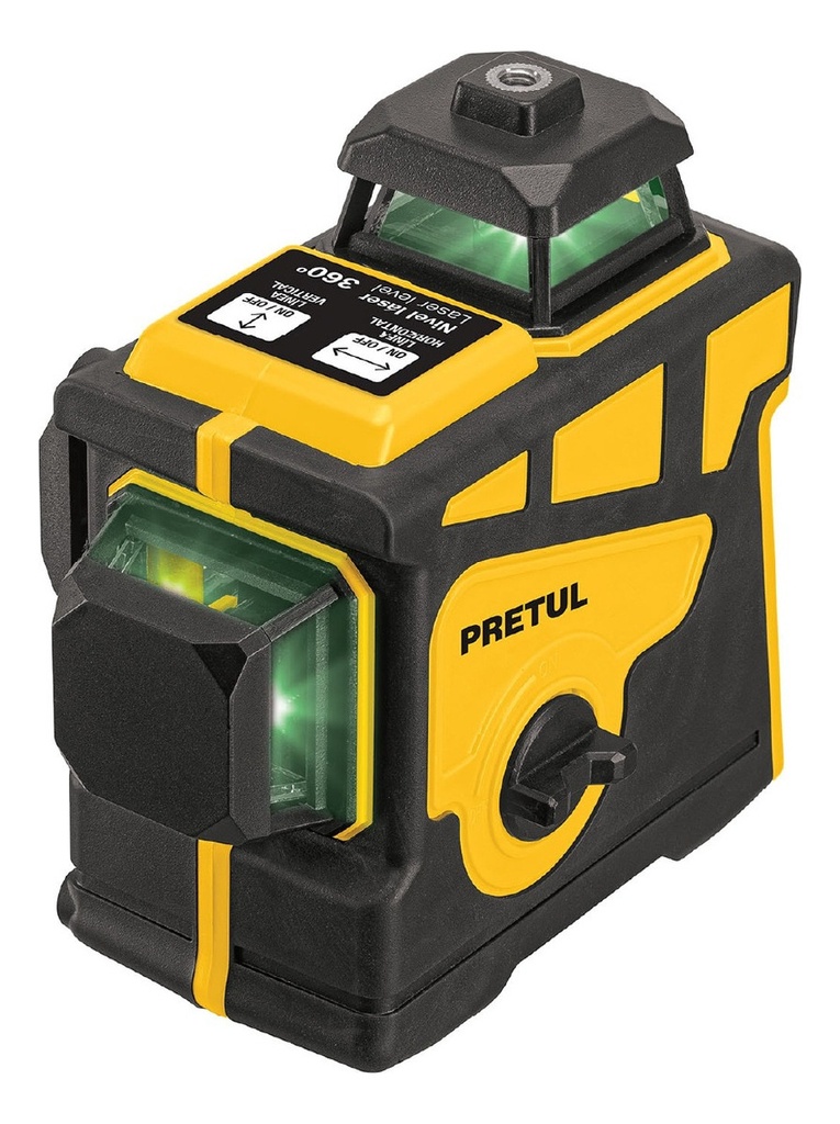 [TR-NL-12P] Nivel Láser, Luz Verde, Recargable, Autonivelante, 25m, 12 Líneas Pretul Nl-12p