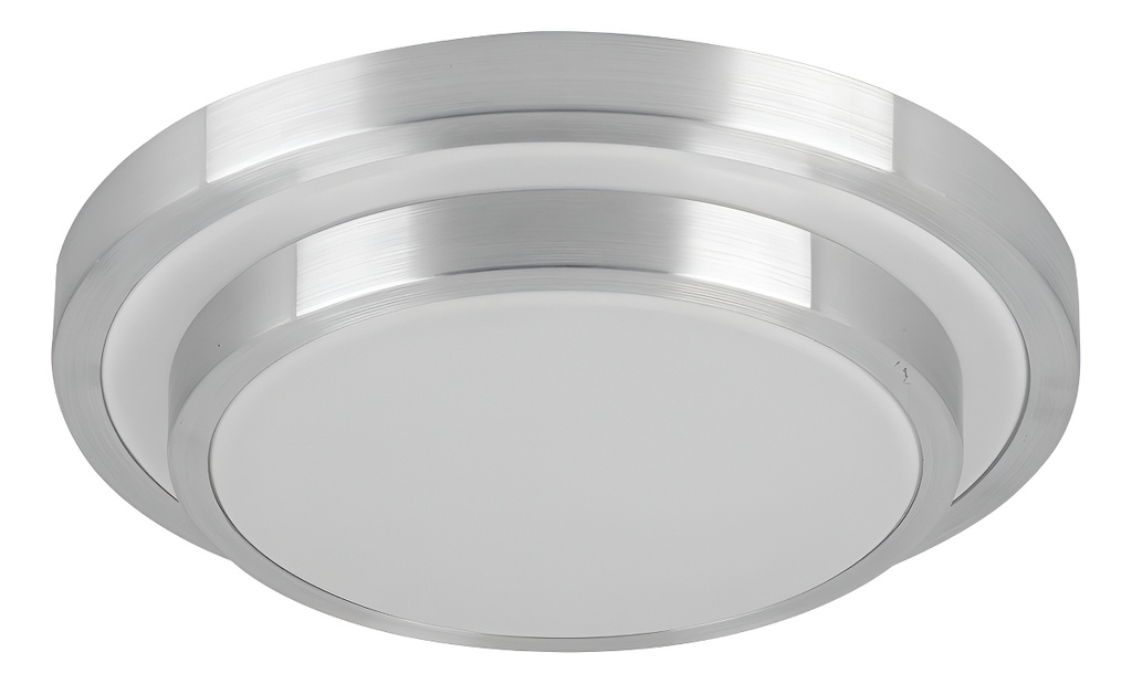 Luminario Led 18 W Plafón Decorativo Metálico, Luz Blanca Fría 6500k Volteck Pla-703l Gris