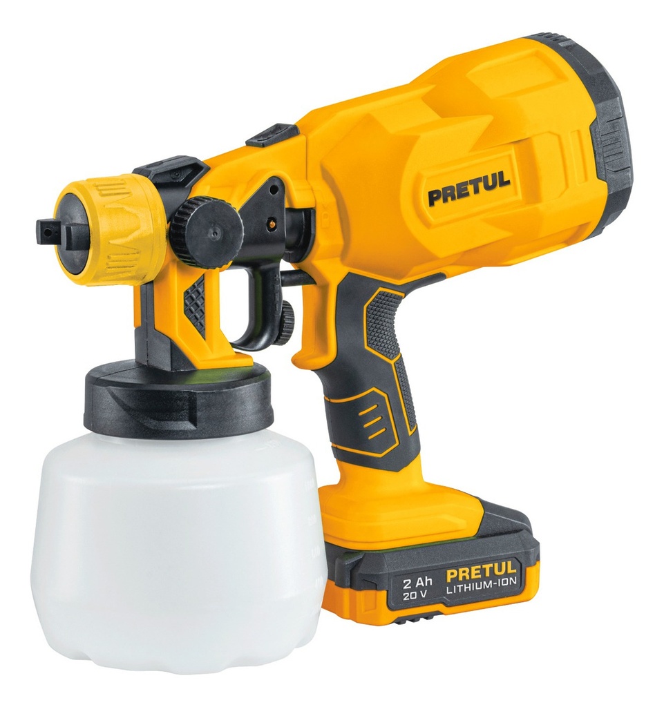 [TR-PIPI-20P] Pistola Para Pintar 1 Batería 2ah Pretul Pipi-20p Color Amarillo