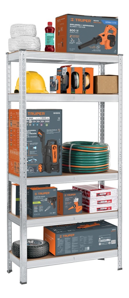 Estante Metálico 5 Repisas 150x30x75cm, 35kg Pretul Esme-351 Gris