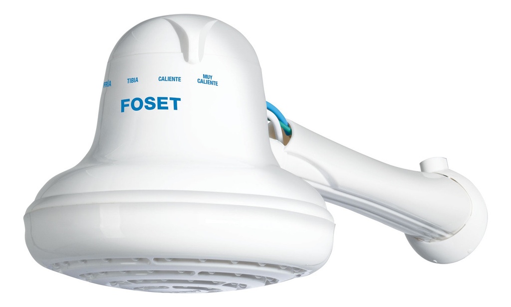 Regadera Eléctrica De 16.5cm, 4 Temperaturas, Amplia, Color Blanco, 5400w, Foset Regel-6 5.4 Kw