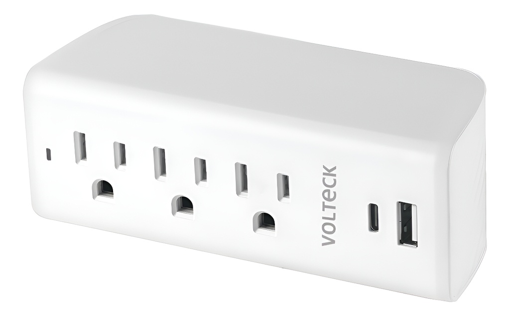 Multicontacto 490 Joules 3 Contactos/2 Usb Volteck Mul-352u Blanco