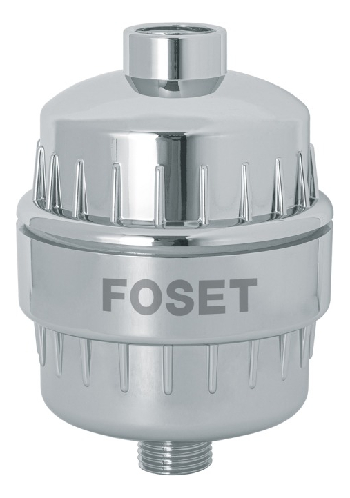 Filtro De Agua Para Regadera Con Cartucho Foset Fir-1 Plateado Cromo Cromo
