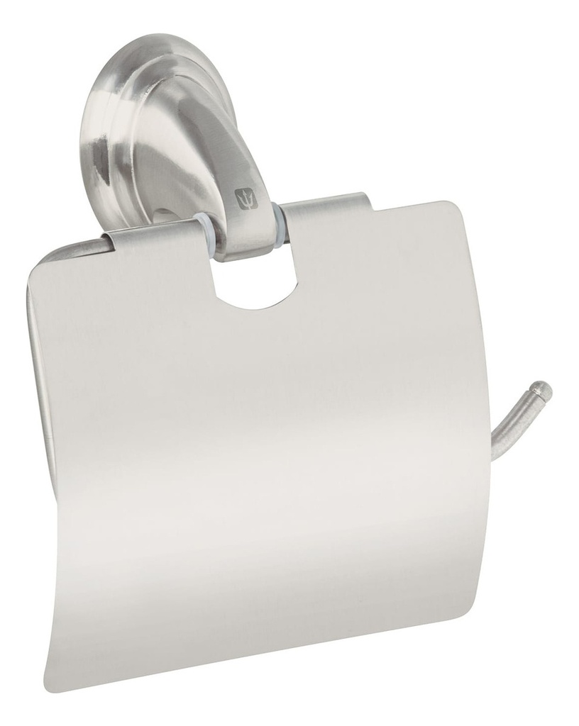 Portarrollo De Papel Higiénico Metálico, Foset Aqa-82n Satín Color Gris