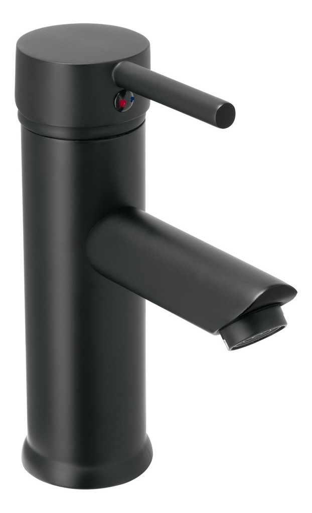 Monomando Corto Para Lavabo, Acero Inooxidable Foset Tbm-46m Negro Acabado Mate