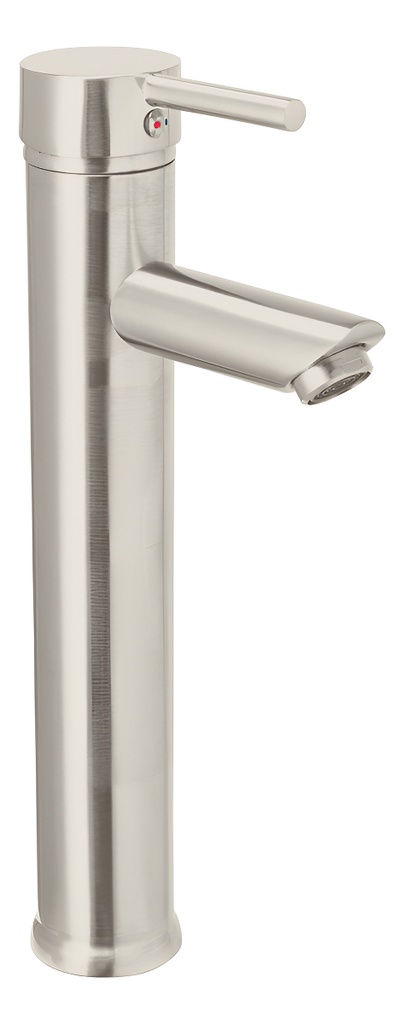 Monomando Alto Para Lavabo, Acero Inoxidable, Foset Tbm-47n, Acabado Satín