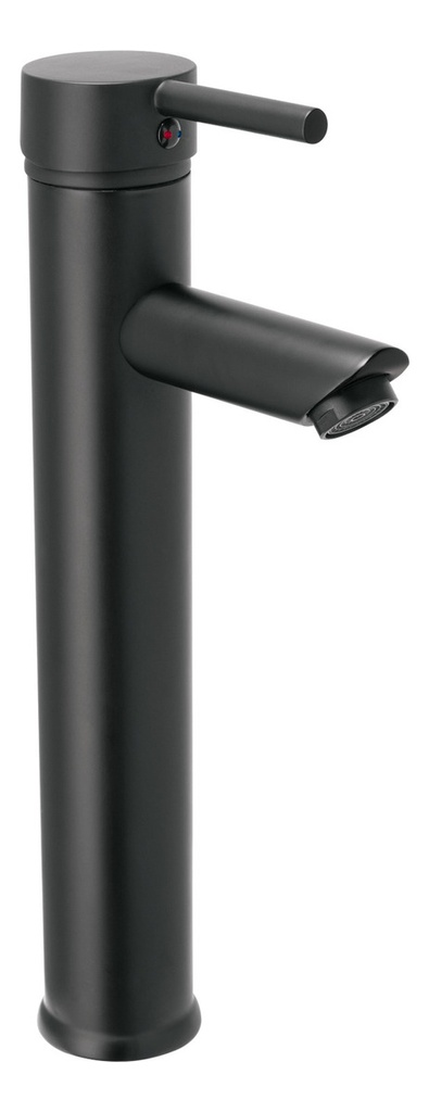 Monomando Alto Para Lavabo, Acero Inox. Foset Tbm-47m Negro Acabado Mate