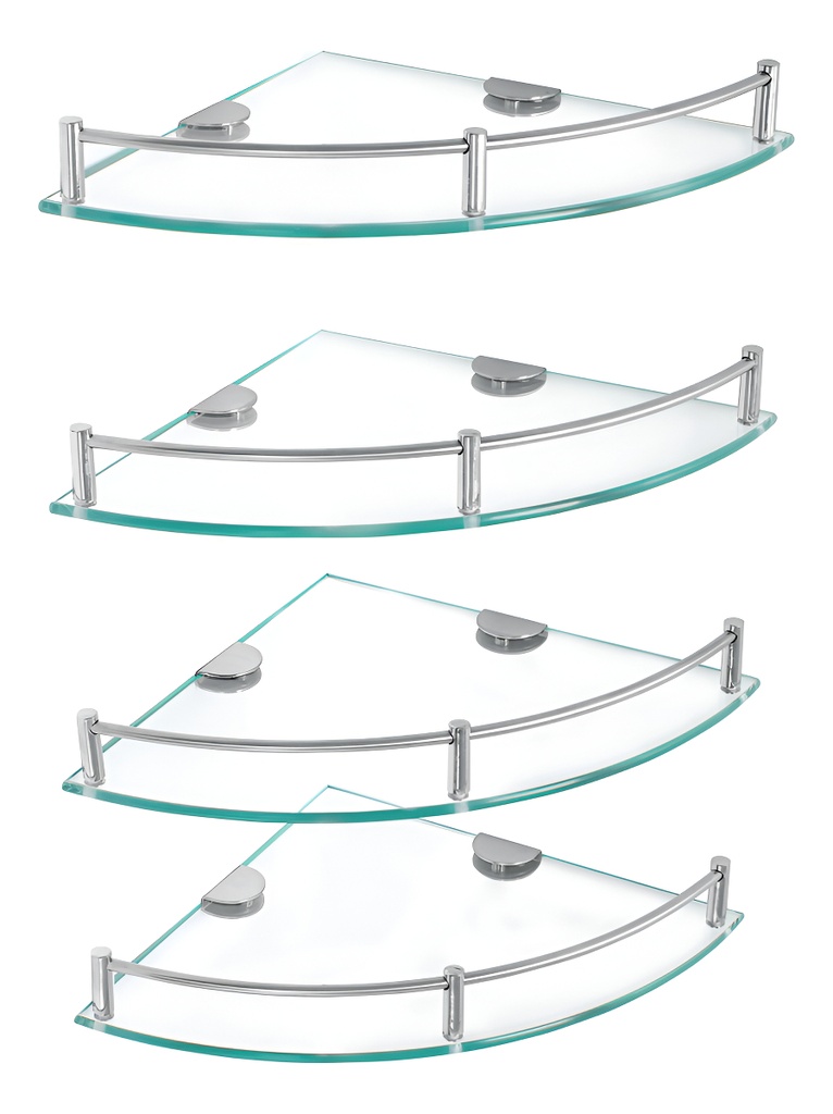 [TR-RES-4V] Juego de 4 Repisas Esquineras de Vidrio Foset Res-4v