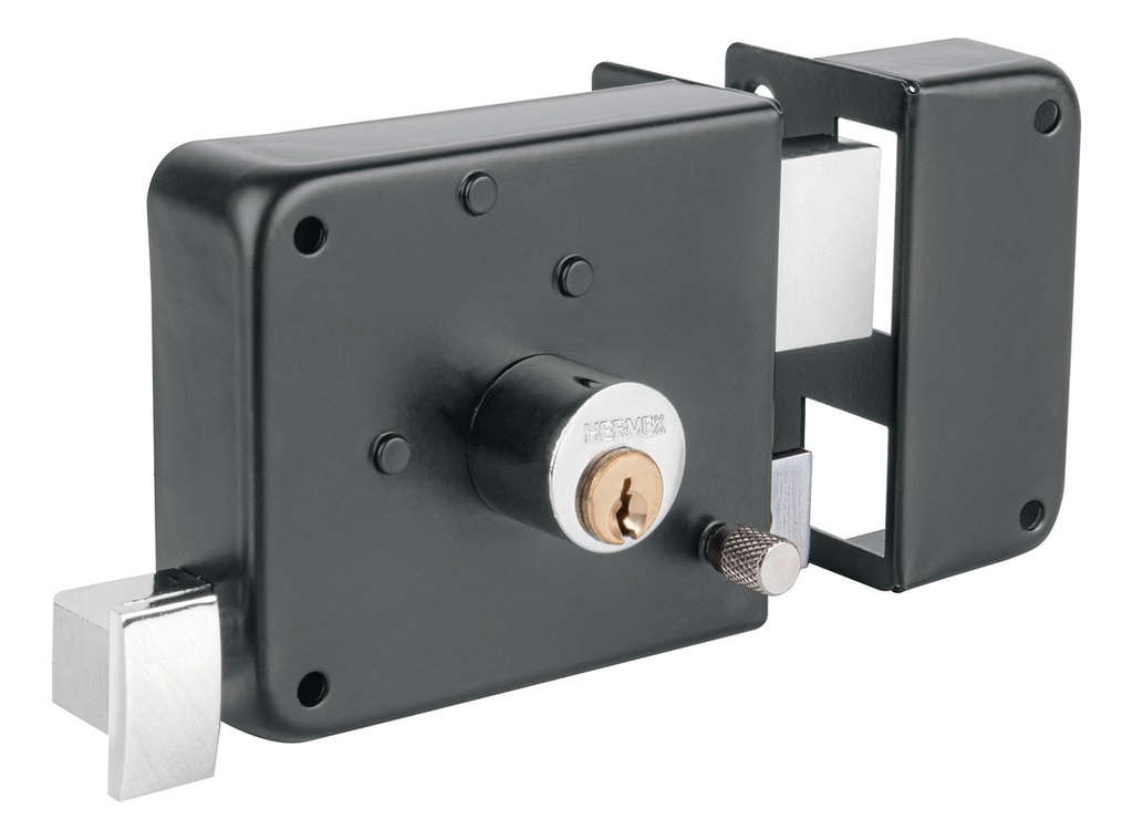 Cerradura De Sobreponer Derecha Insta-fácil Hermex Cs-756d Color Negro
