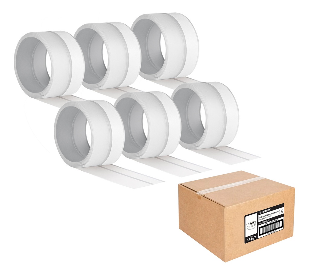 [TR-GUPO-201] Kit De 6 Cintas Guardapolvo, 1m X 35mm, Hermex Gupo-201 Transparente