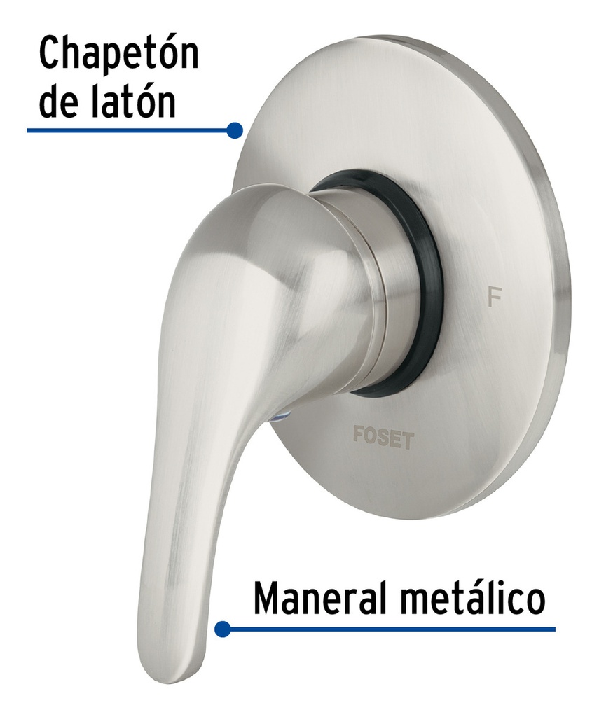 [TR-AQM-71N] Monomando Para Regadera de Palanca Foset Aqm-71n Satín