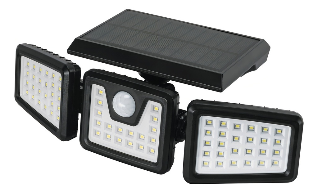 Luminario Solar Led 7 W Con Sensor De Movimiento, Luz Blanca Fría 6500k Volteck Arb-801l Negro