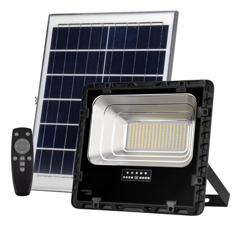 Reflector LED 200w, Panel Solar, Luz de Día, Volteck Ref-506sl, Carcasa Negro