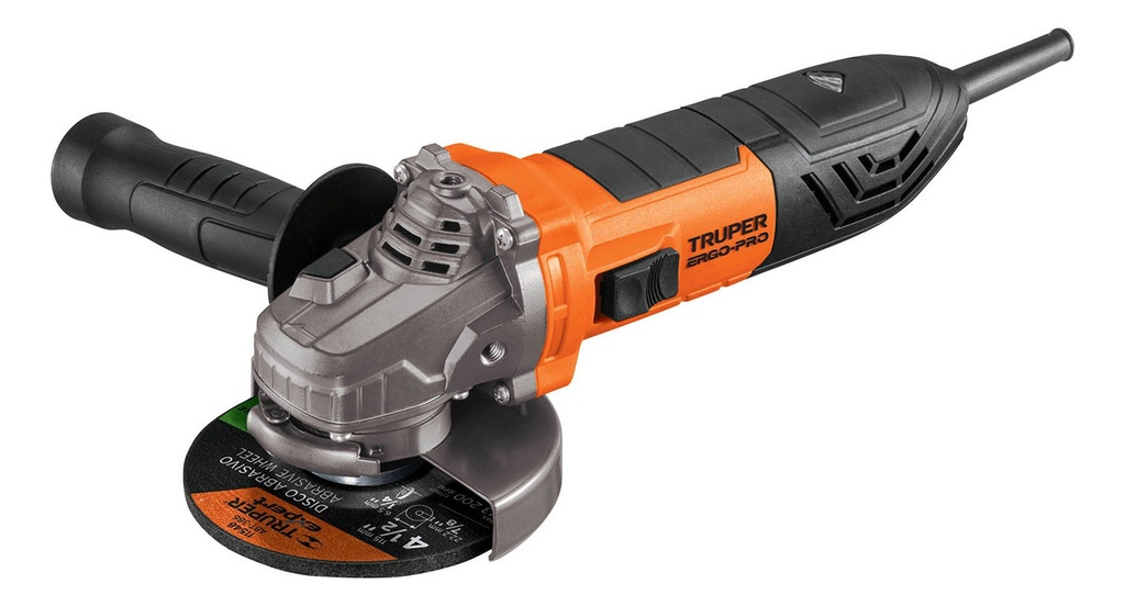 [TR-ERGO-45110] Esmeriladora Angular 4 1/2" 1100 W Truper Ergo-45110 127v Color Naranja