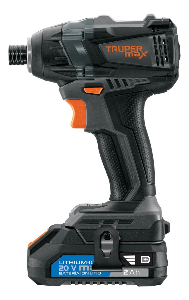 [TR-MAX-20D] Destornillador De Impacto 1/4 Inalámbrico Truper Max-20d Color Negro