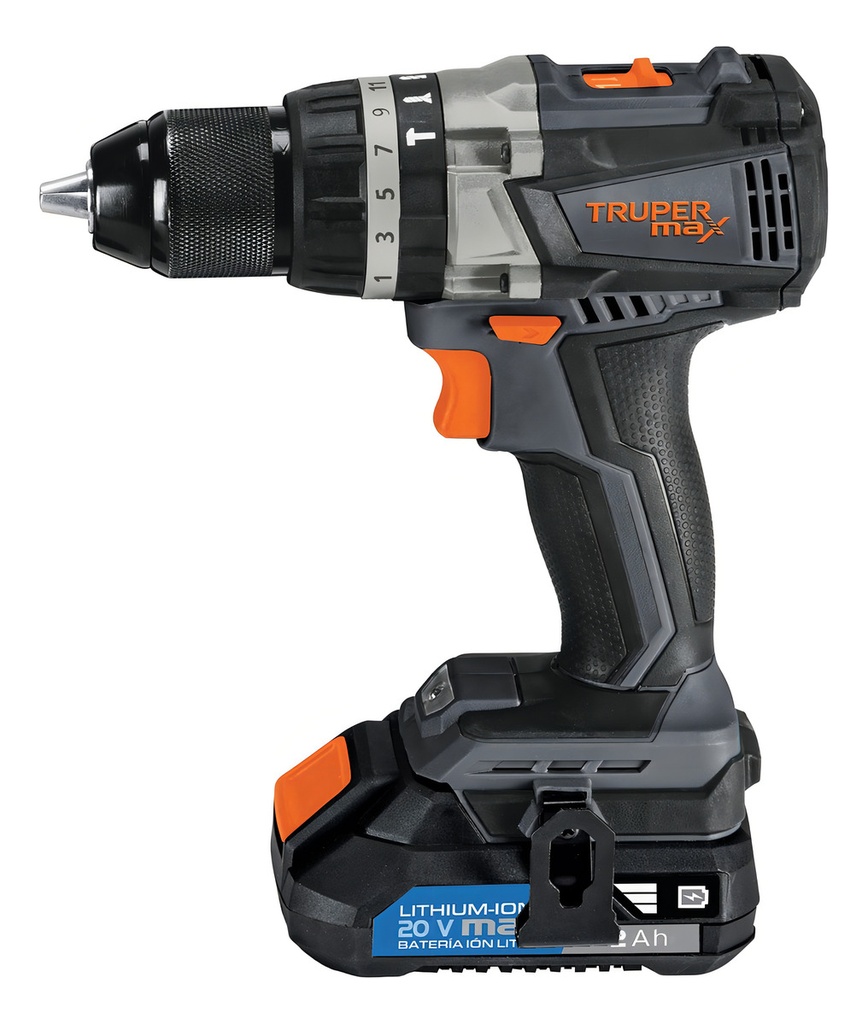 Rotomartillo 1/2'', , 2 Baterías 2ah, Truper Max-20r Negro