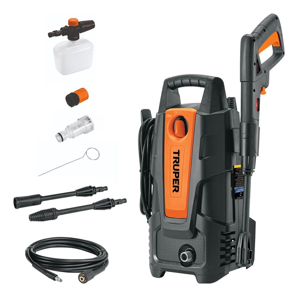 Hidrolavadora Eléctrica Presión Máxima 1500 Psi Truper Hila-1500 Color Naranja/negro 60 Hz
