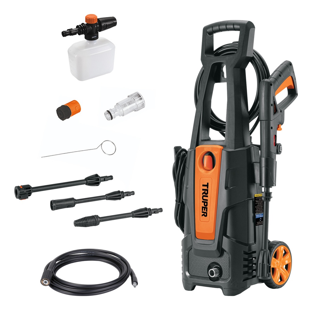 [TR-HILA-1800] Hidrolavadora Eléctrica Presión Máxima 1800 Psi, Truper Hila-1800 Naranja/negro
