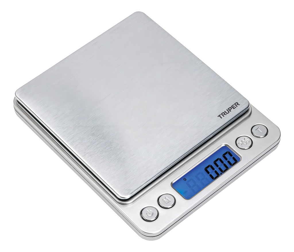 Báscula Digital De Precisión Truper Base-05b 102316 Capacidad Máxima 500g Color Plateado
