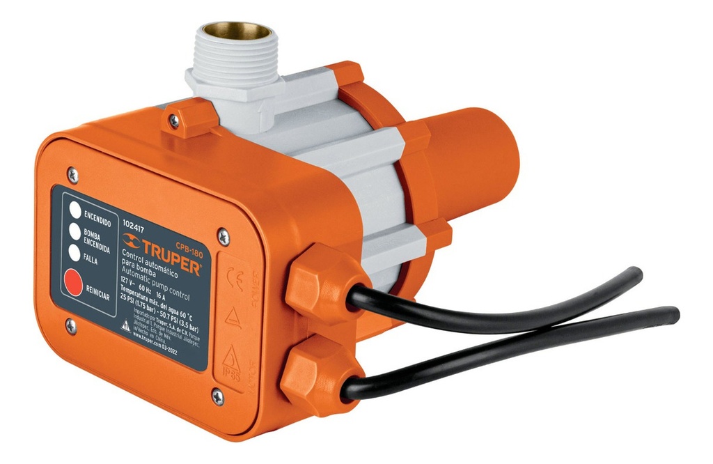 [TR-CPB-180] Control Automático De Presión 180° Para Bombas, Truper Cpb-180