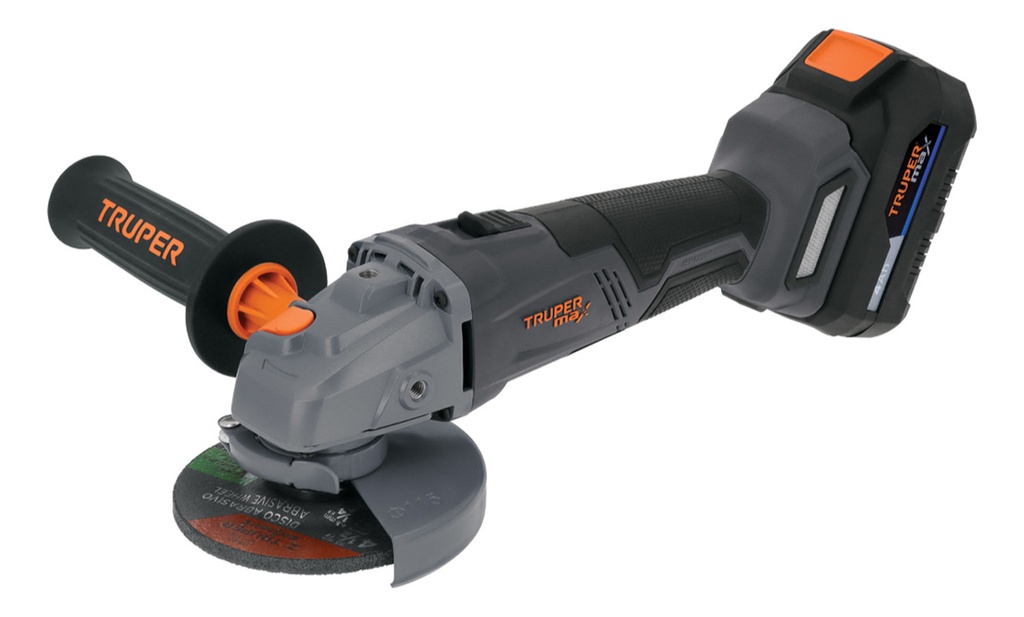 Esmeriladora Inalámbrica 4-1/2 20 V Sin Carbones Truper Max-20e Color Gris Oscuro